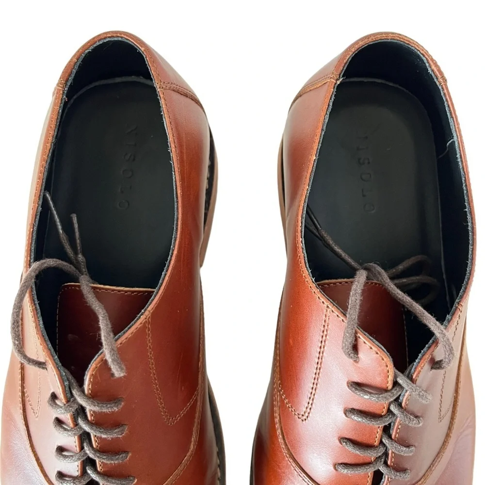 Nisolo Everyday Oxford Men’s Leather Dress Shoes Brown Size 9